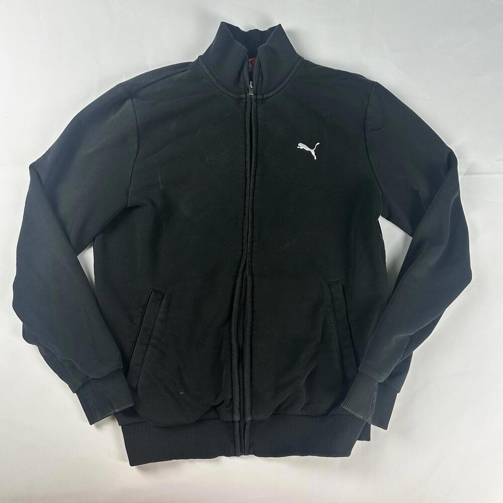 PUMA Track‎ Jacket Mens Medium Black Long Sleeve Full Zip Active Casual Outdoor